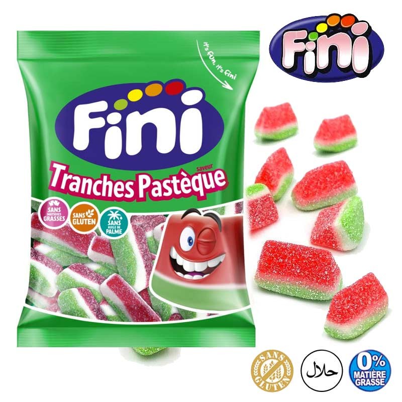 Tranches Pastèque acide Fini, bonbon pasteque, pasteque FINI