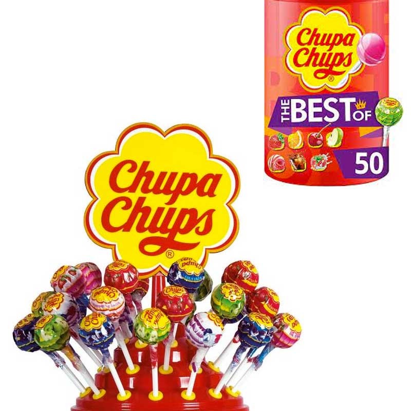 Sucettes Chupa Chups assorties, 50 pièces is not halal, vegan