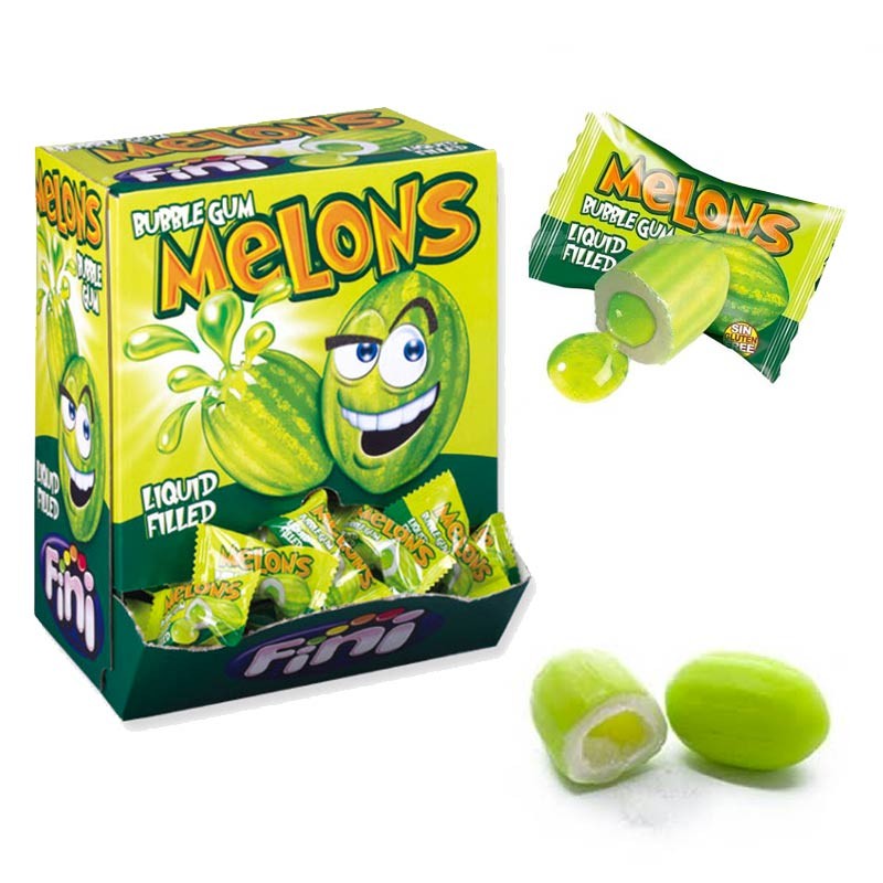 Melon chewing gum, bubble gum Fini, melon Fini