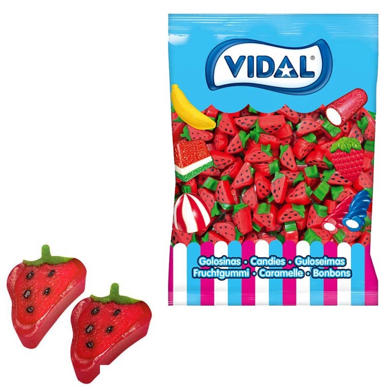 Bonbon Halal Confiserie Fraises sucrées - Sac de 1kg - Alimentaire