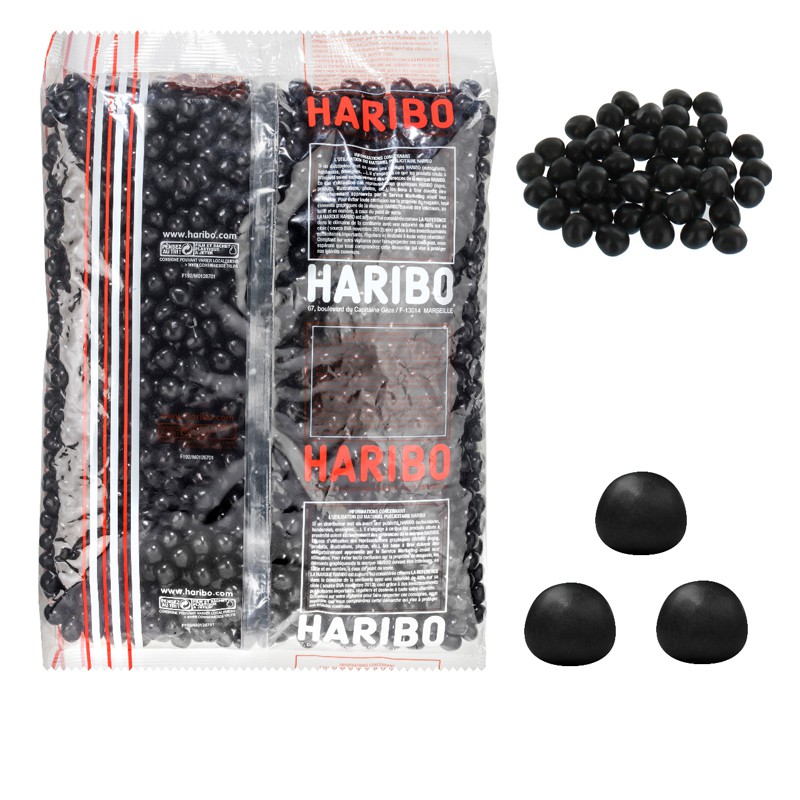 Dragibus Unicolor Noir, bonbon haribo dragibus noir, bar à bonbon noir