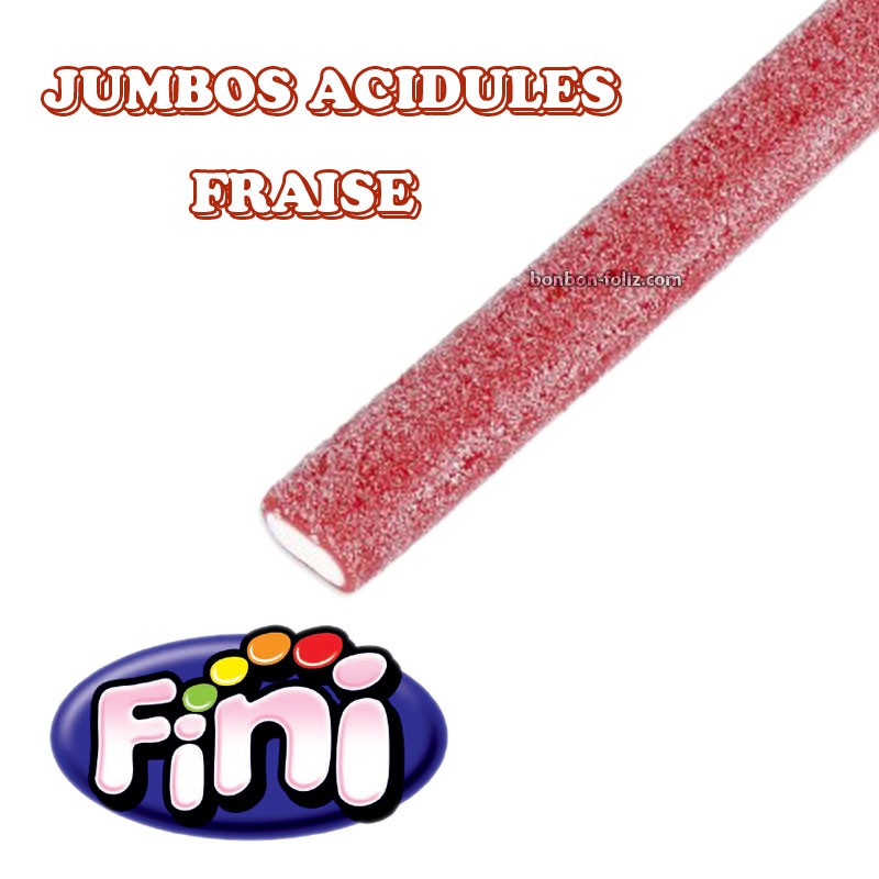 Dulceplus Jumbo XXL fraise acide 30 Unités bonbon câble (gros diamètre) -  Dulceplus, bonbon au kilo ou en vrac - Bonbix