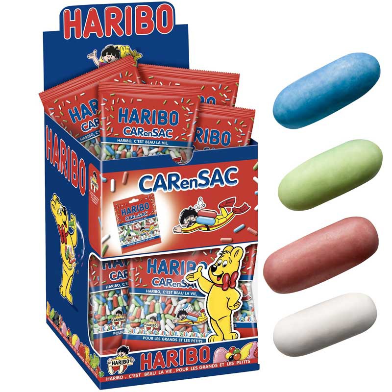 Mini sachet CAR en SAC Haribo, carensac Haribo, car en sac bonbon réglisse,