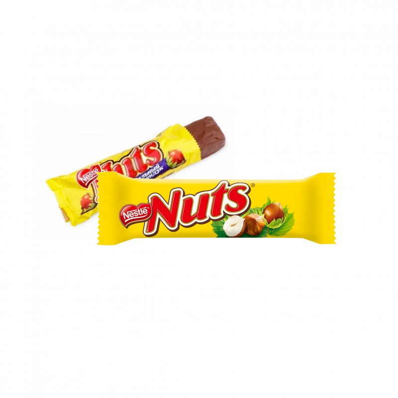 Nuts, Barre chocolat nuts, barre chocolatée, barre chocolat caramel