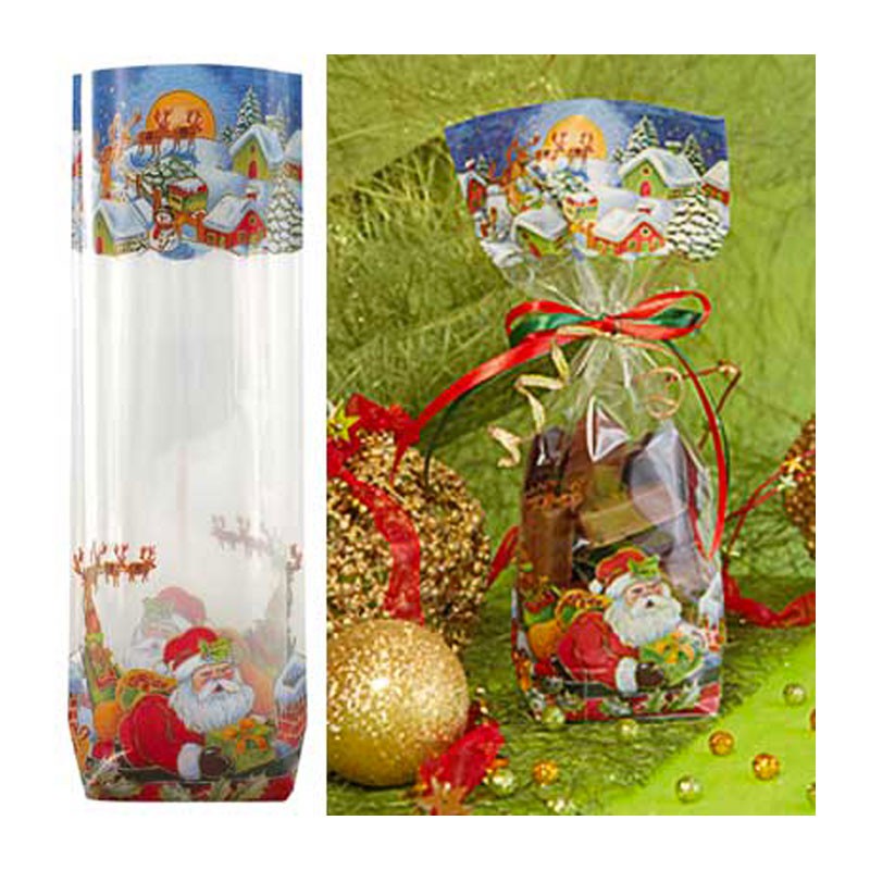 Sachet Noël, sachet noel en plastique, sachet a garnis noel