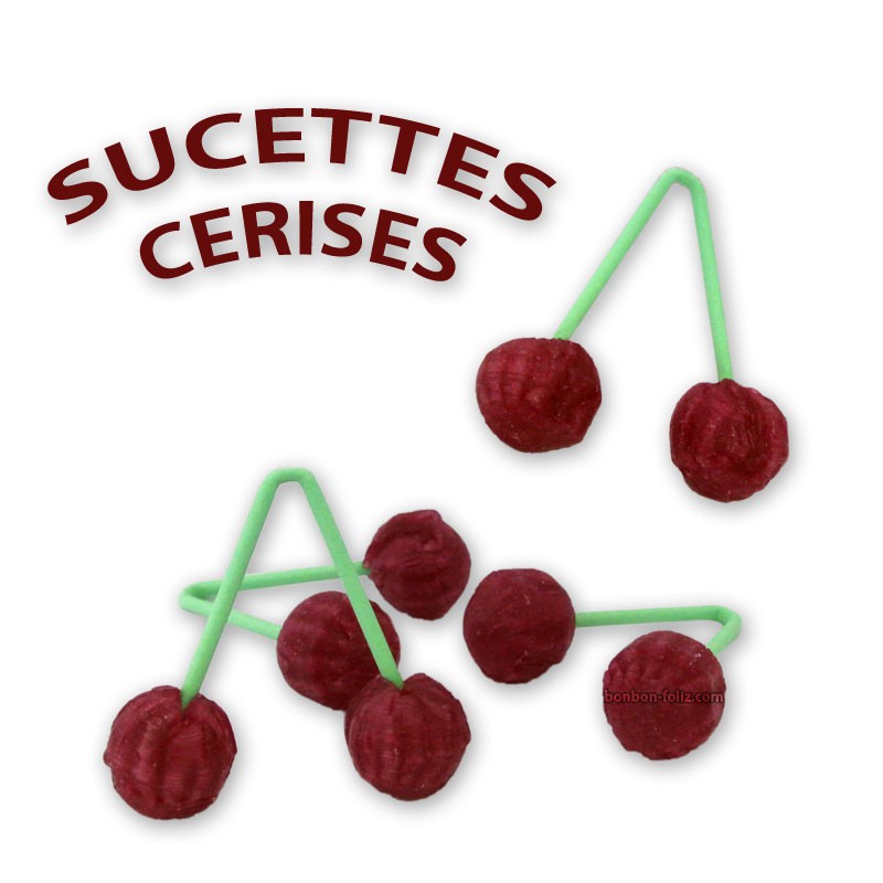 Sucette sans sucre gout cerise par 100