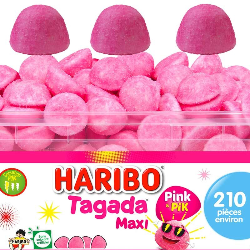Maxi Fraise Tagada Pink, bonbon Haribo tagada Pink, Maxi tagdaa pink