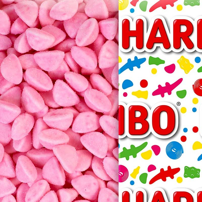 Bonbons fraise tagada Haribo - Boîte de 1 kg