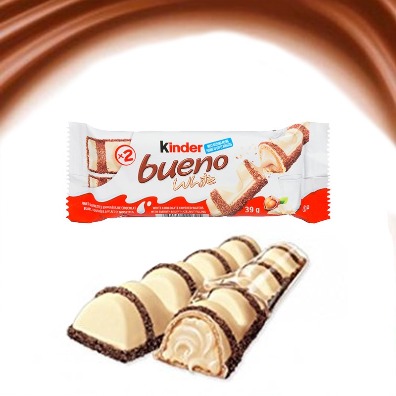 Kinder bueno White , barre kinder bueno white, chocolat kinder bueno