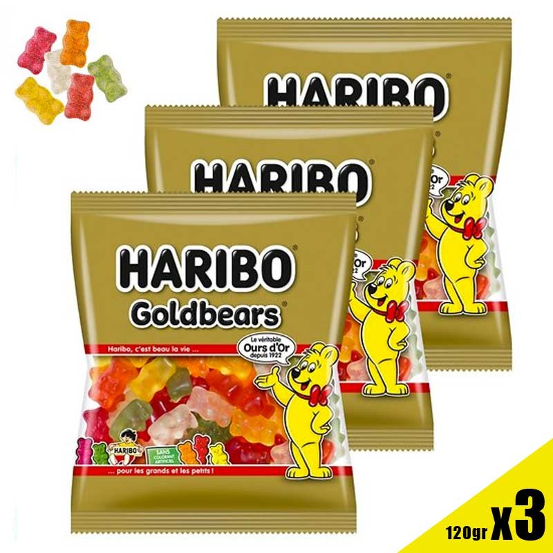 Tinours ourson lisse, Goldbears Haribo, ourson fruité bonbon Haribo