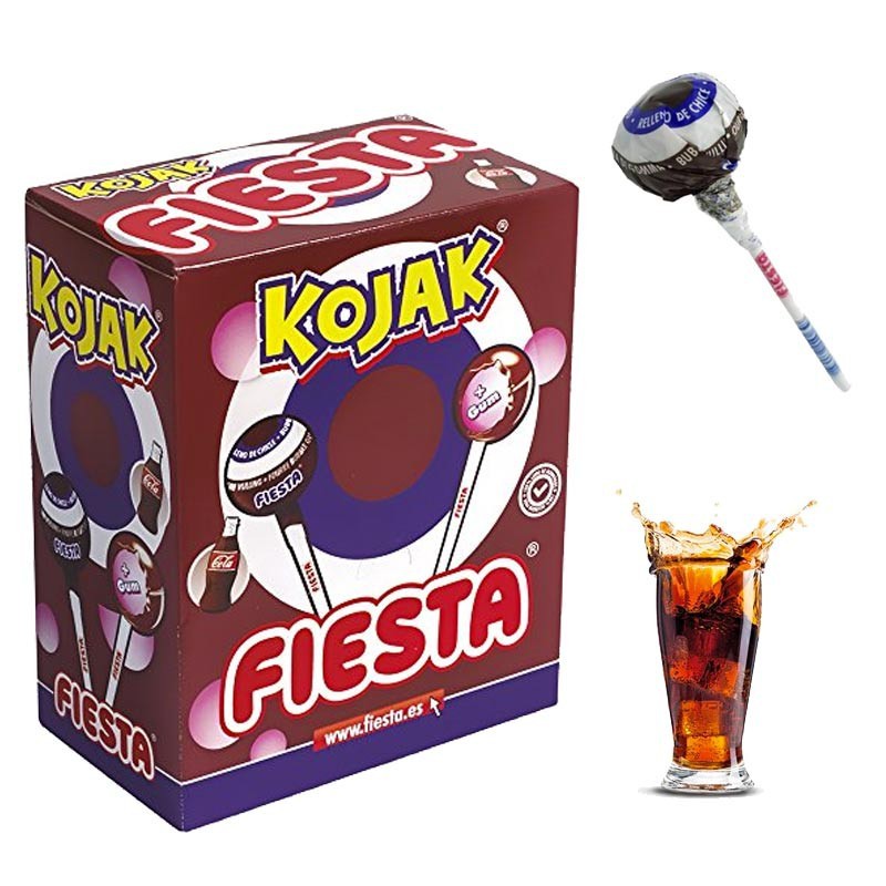 Kojak - Sucette Bubble Gum Cola, sachet vrac de 50 pièces Kojak - Sucette Bubble Gum Cola, sachet vrac de 50 pièces