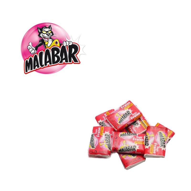 Malabar Gout fraise, Malabar Fraise, chewing gum MALABAR FRAISE