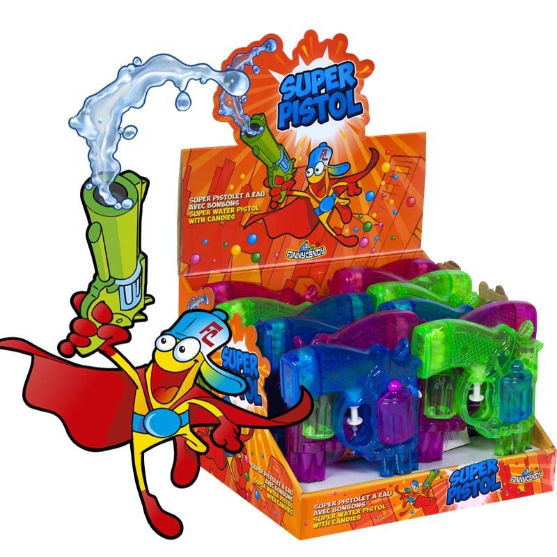 Super Pistol pistolet à eau et bonbons, 2 pièces Super Pistol pistolet à eau et bonbons, 2 pièces
