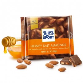 Ritter sport 100gr chocolat amande sel miel, 11 pièces