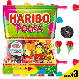 Polka mélange bonbons Haribo 120g x 3