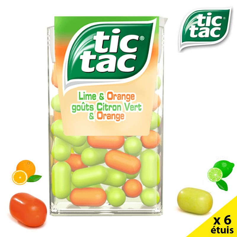 Tic Tac Citron Vert et Orange x 6