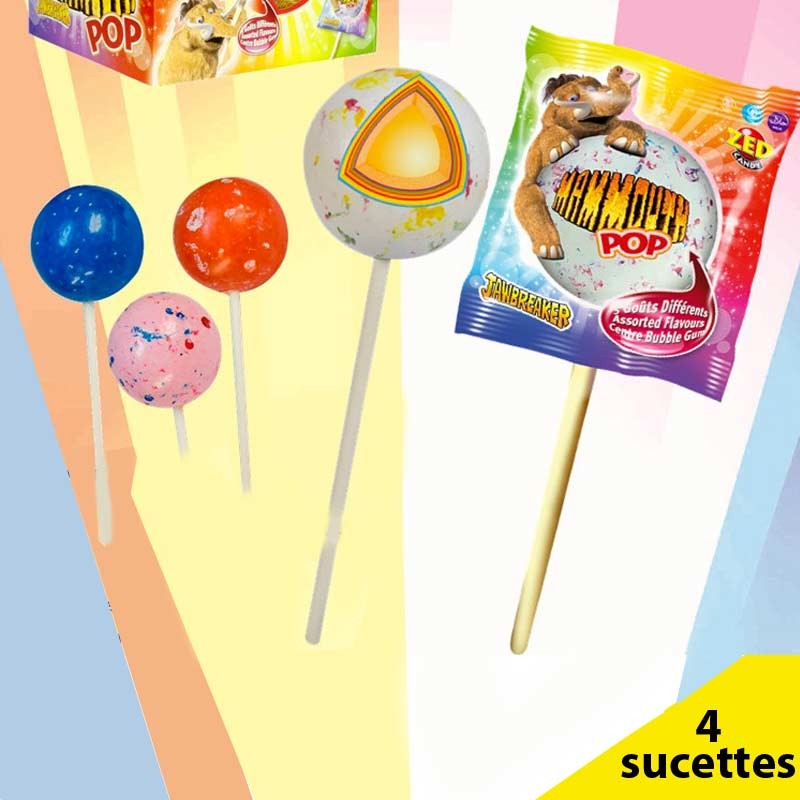 Mammouth Pop sucette Mammouth, 4 pièces Mammouth Pop sucette Mammouth, 4 pièces
