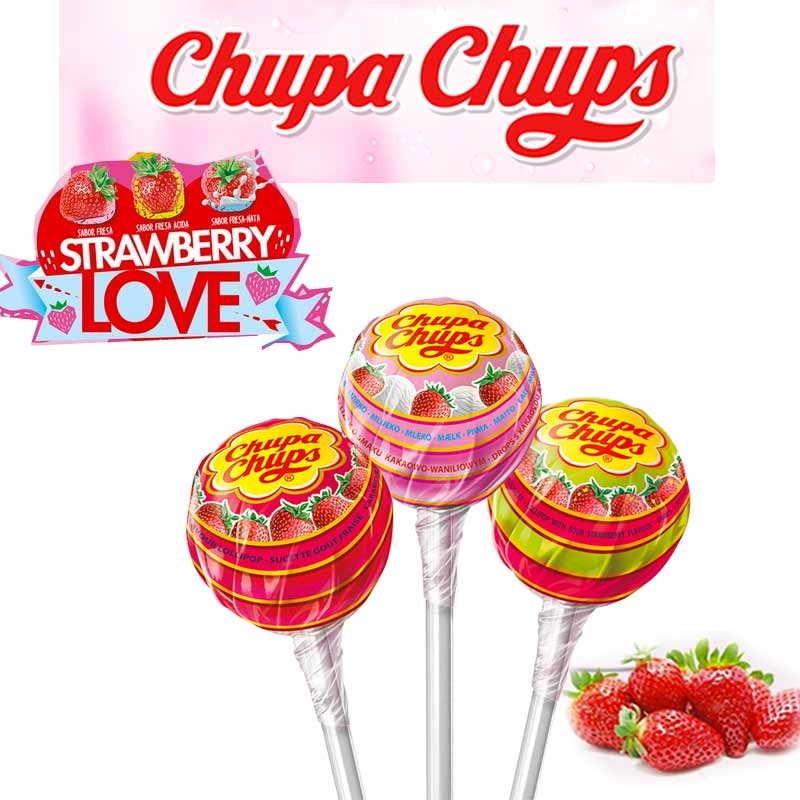 PVC Coaster-Chupa Chups-rose & crème saveur fraise