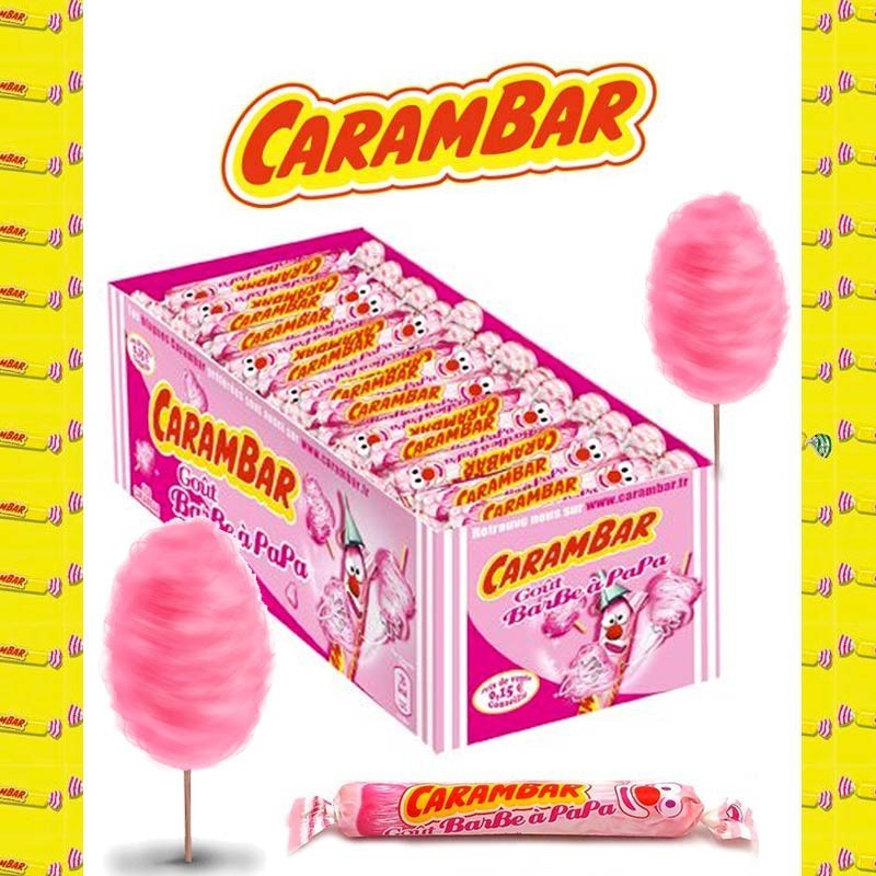 CARAMBAR Bonbons Carambar Barbe à Papa Boite 180 pièces, Rose (Lot
