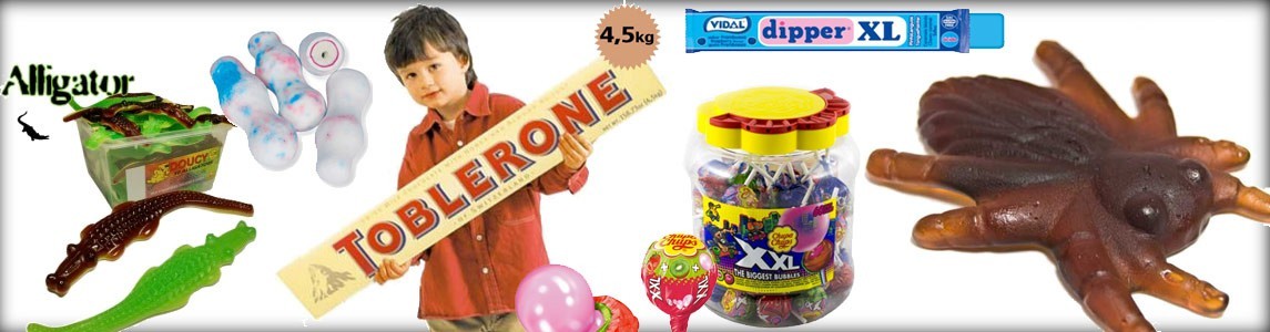 Sélection de méga bonbon, bonbon gros, bonbons géant, maxi bonbon