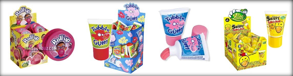 Tubble gum,roll'up chewing gum enfants,ancien chewing-gum,tube gum