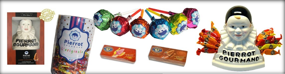 Sucettes Pierrot Gourmand,sucette fer de lance,sucette caramel, andros